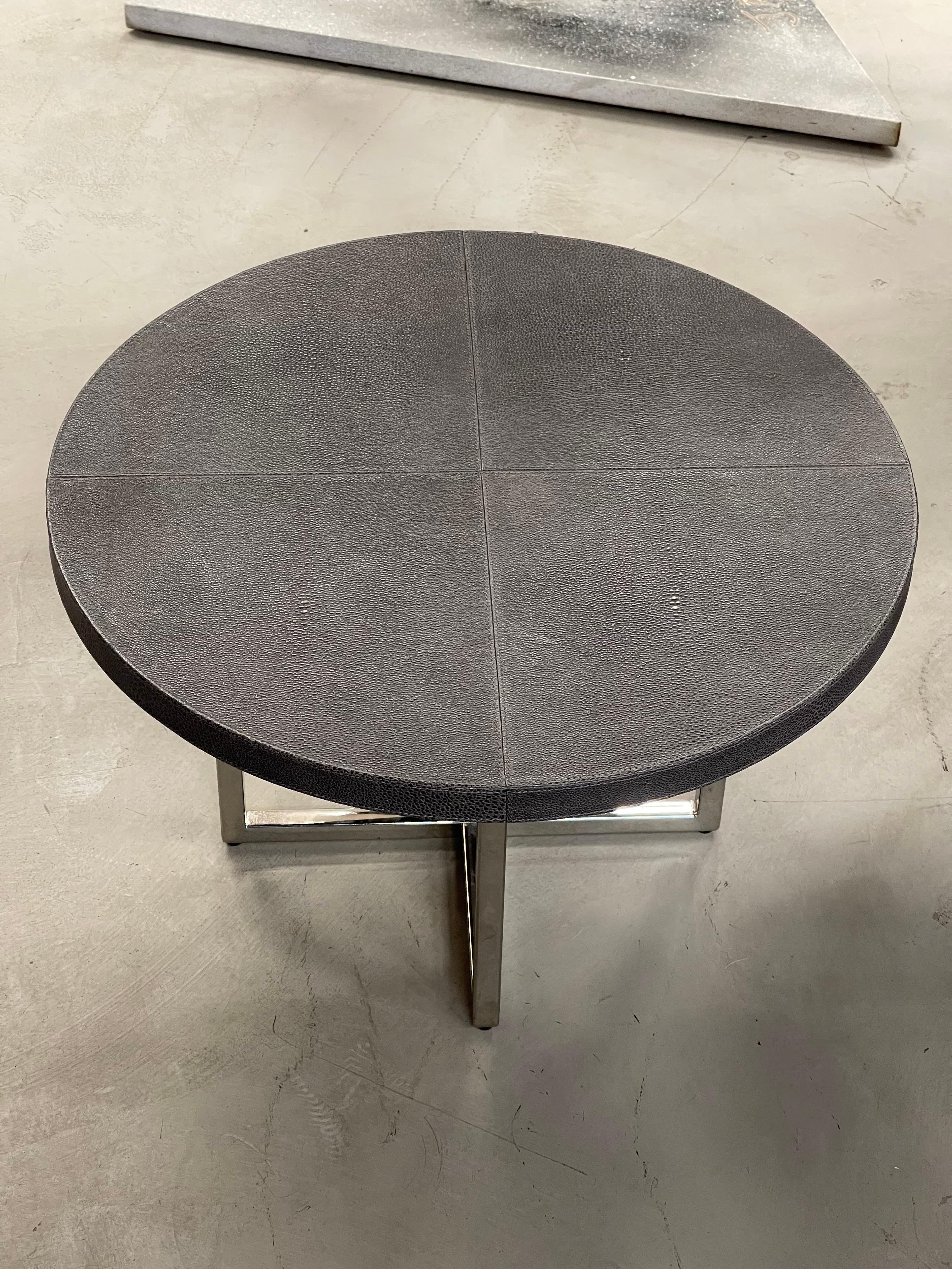 Fendi Casa Shagreen Leather Top Table For Sale 2