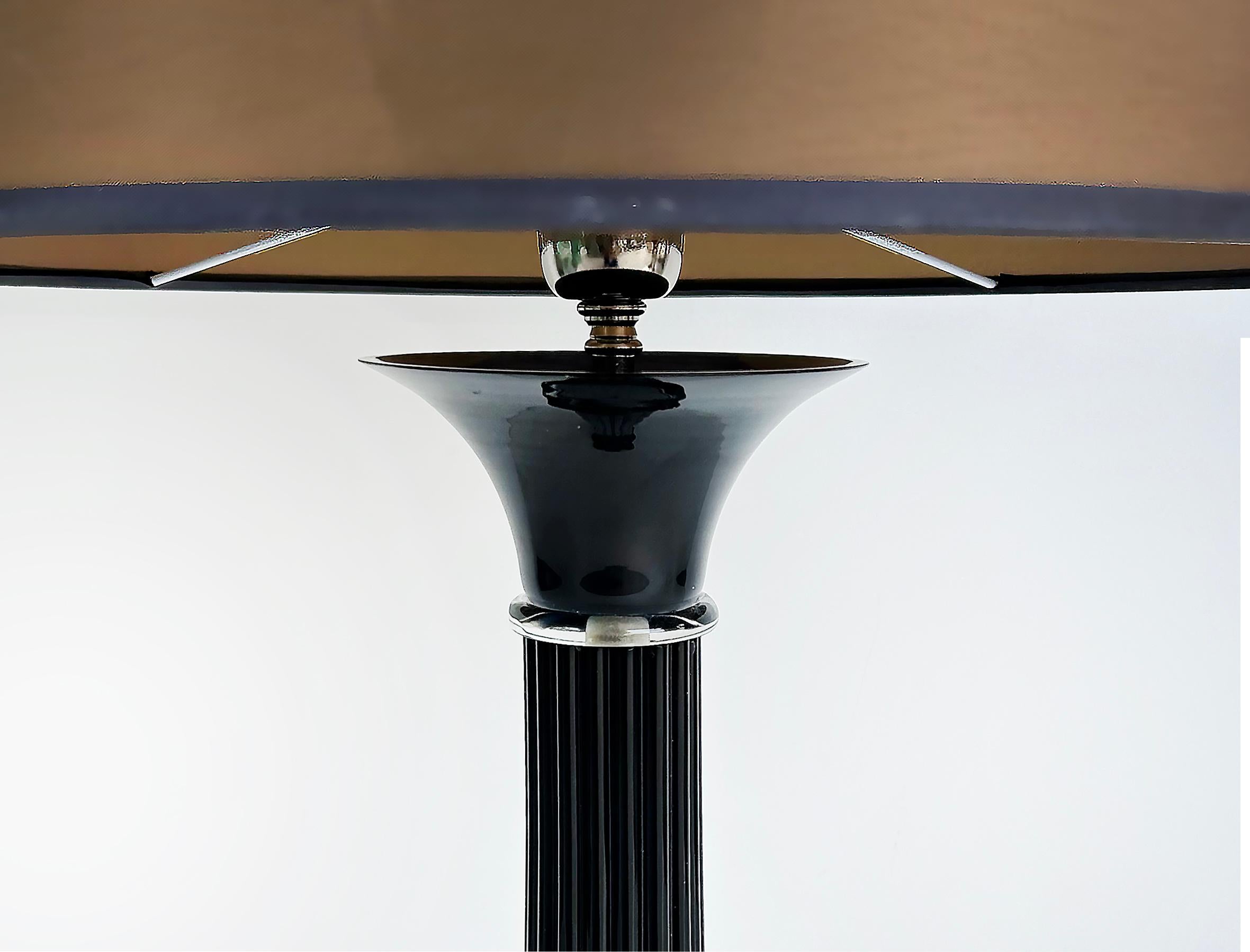 Fendi Casa-Tischlampe, verdrahtet für Amerika und in funktionstüchtigem Zustand

Zum Verkauf angeboten wird eine italienische Fendi Casa Tischlampe, die für den amerikanischen Markt verkabelt und in gutem Zustand ist.  Der originale Lampenschirm ist