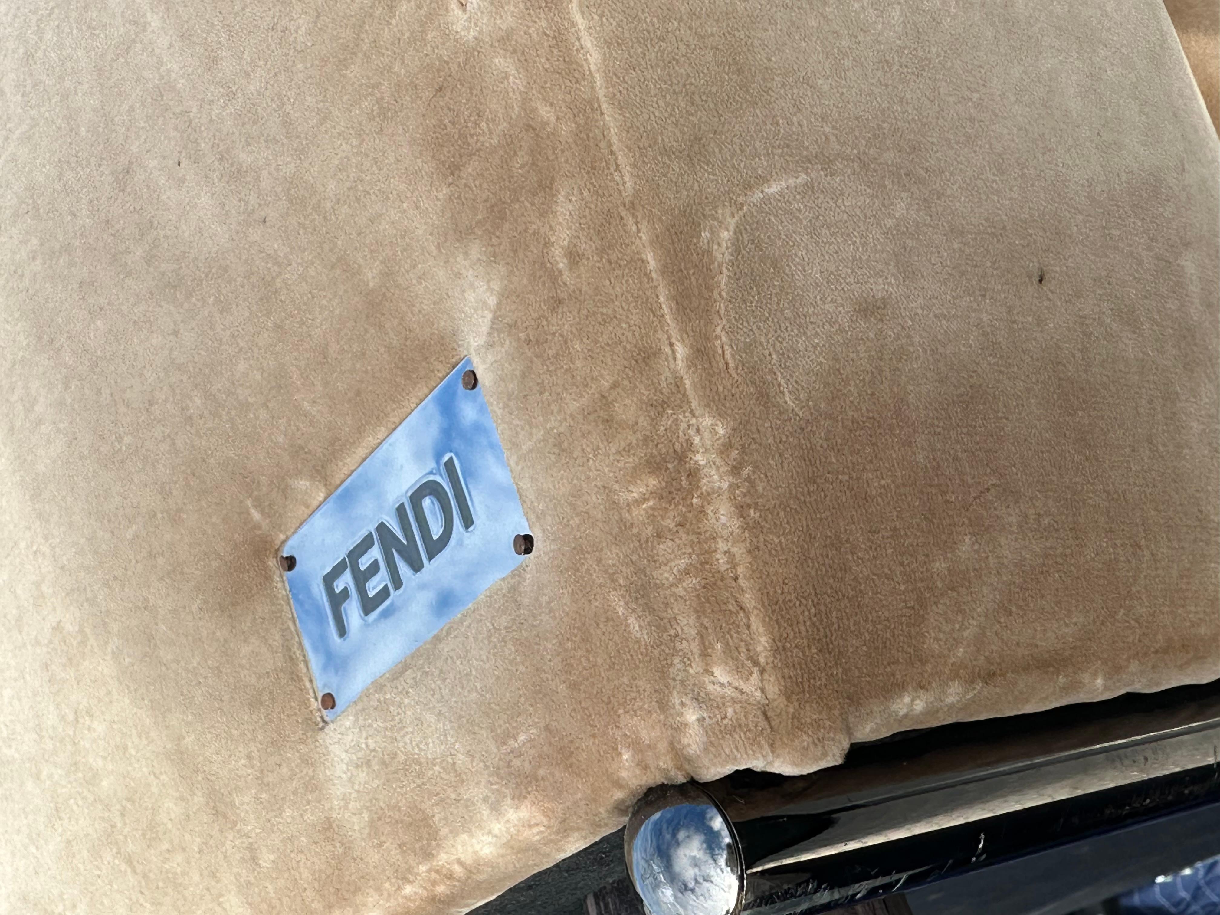 Fendi Casa Sofá Modular Abatible de Terciopelo Tan Camel en venta 10