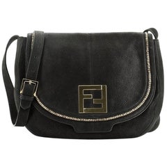 Fendi Chain Around Flap Messenger Bag Leather Medium