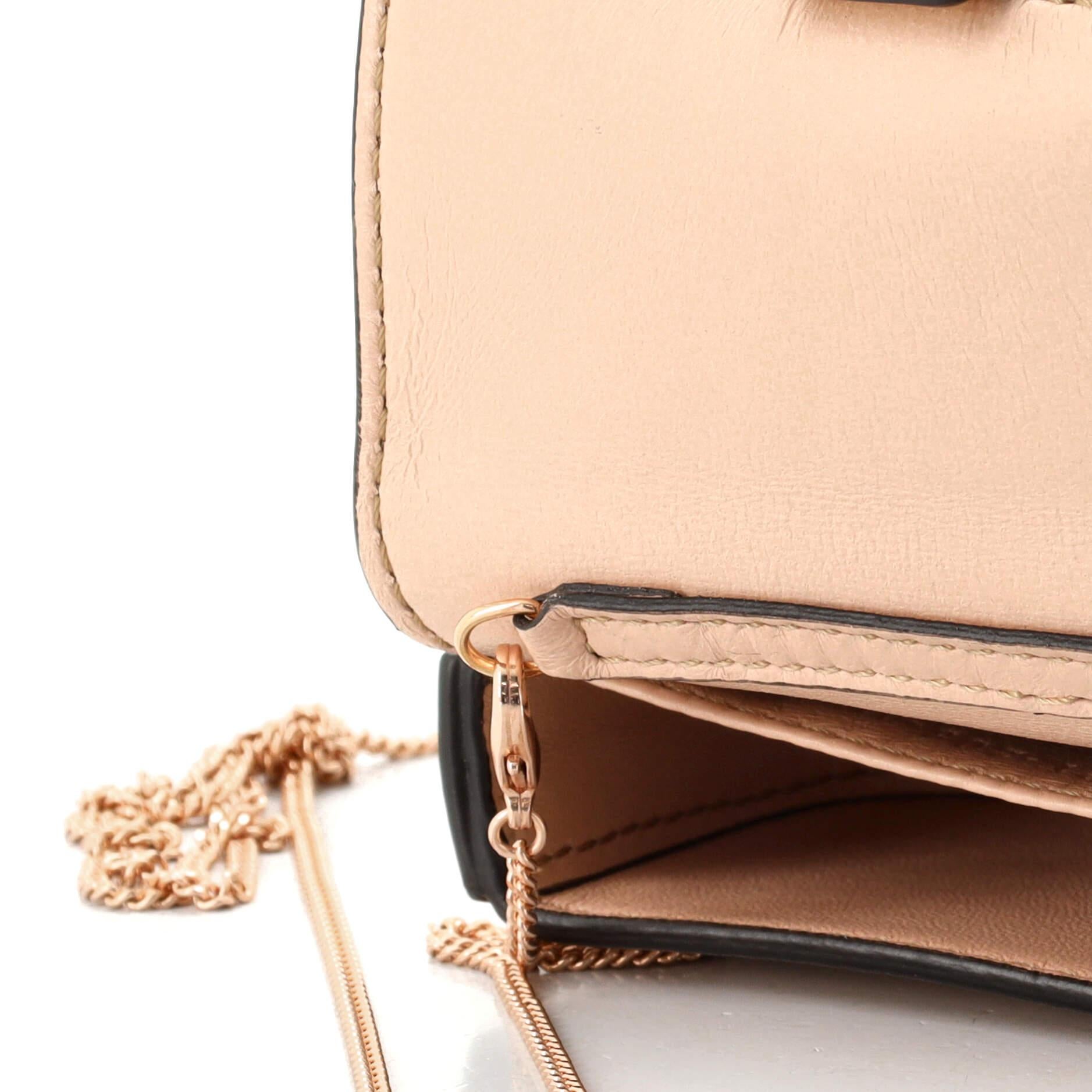 Fendi Chain Baguette Charm Bag Leather Nano 1