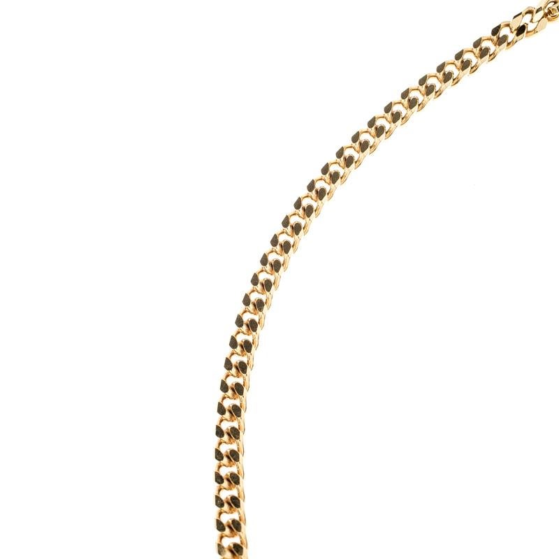 Fendi Chain Link Gold Tone Layered Necklace In Good Condition In Dubai, Al Qouz 2