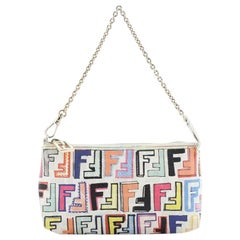 Fendi Chain Pochette Zucchino Coated Canvas