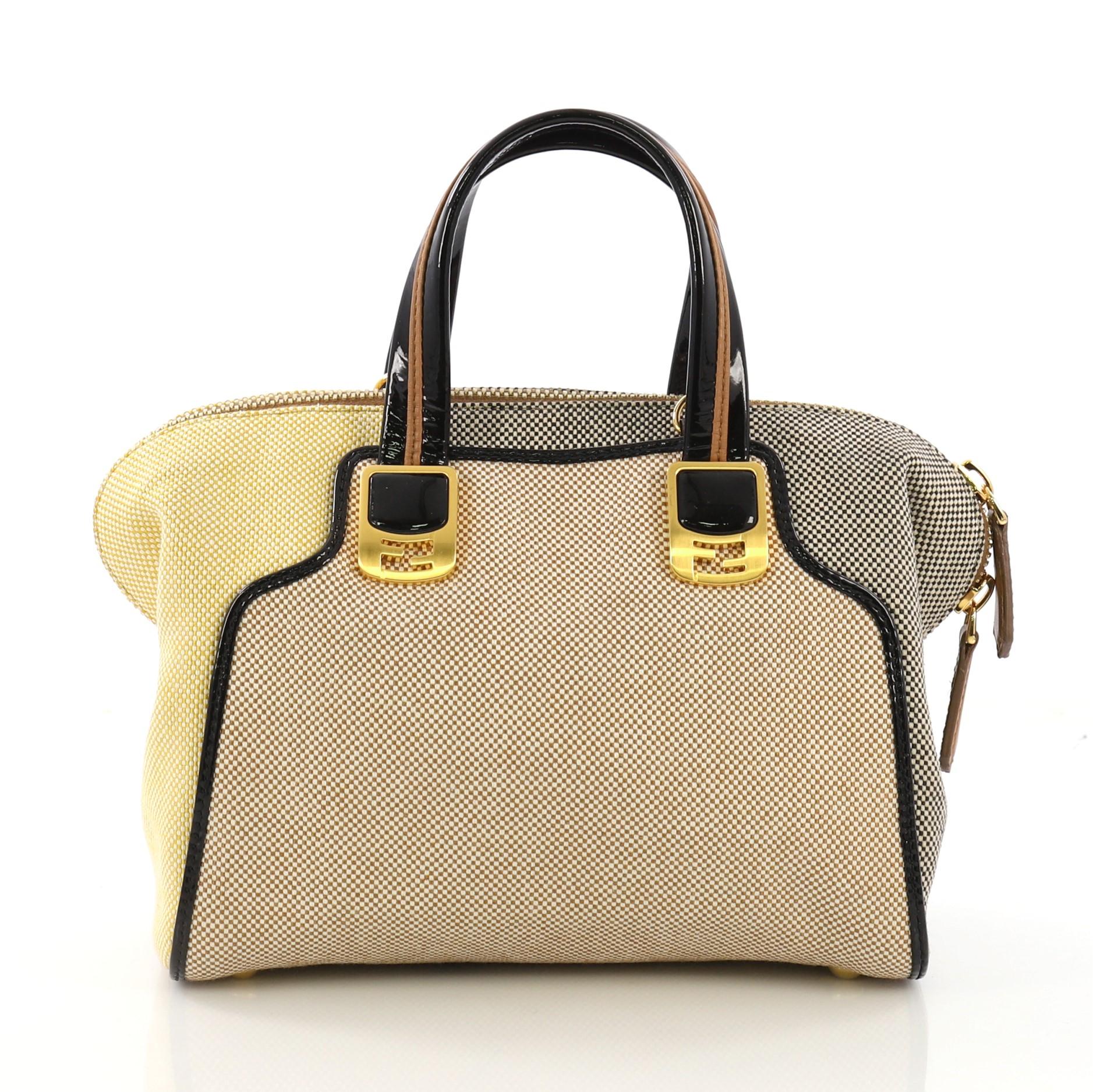 Fendi Chameleon Convertible Satchel Canvas Mini In Good Condition In NY, NY