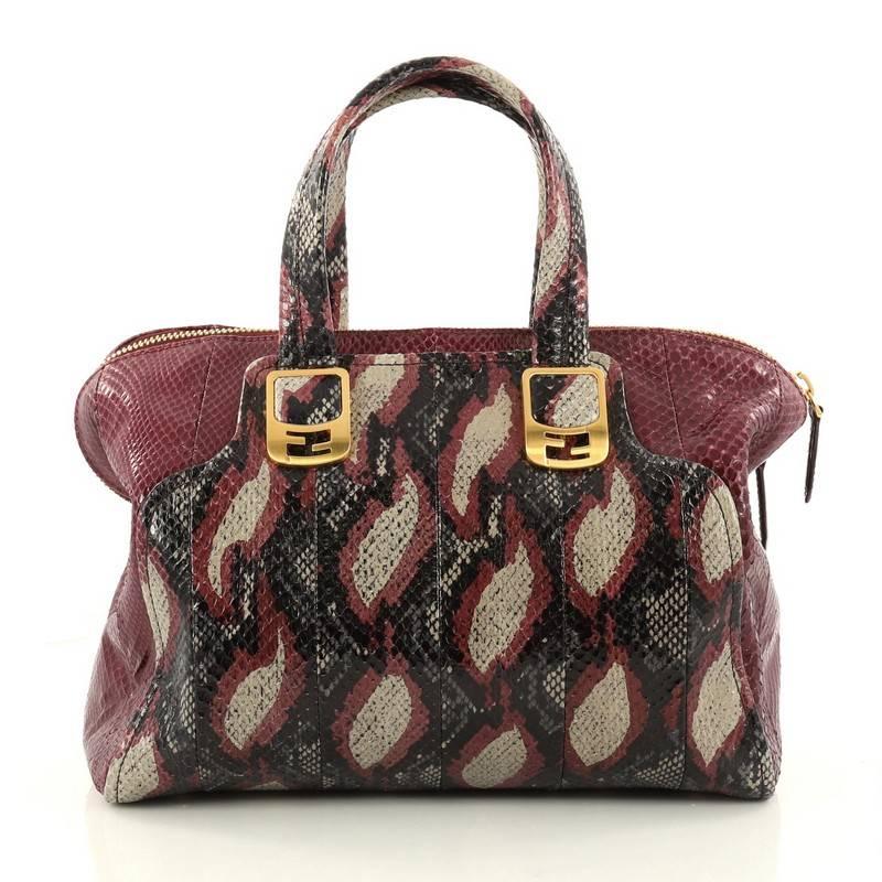 Fendi Chameleon Convertible Satchel Python Small In Good Condition In NY, NY