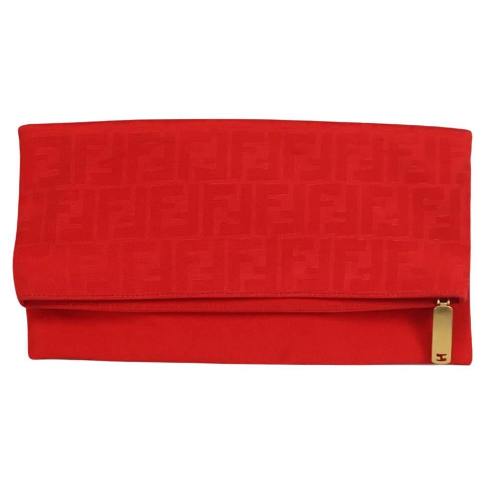 Fendi Chameleon Ff Jacquard Grosgrain Clutch im Angebot