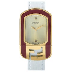 Used Fendi Chameleon Gold-Tone Red Enamel Quartz Watch F317435041D1