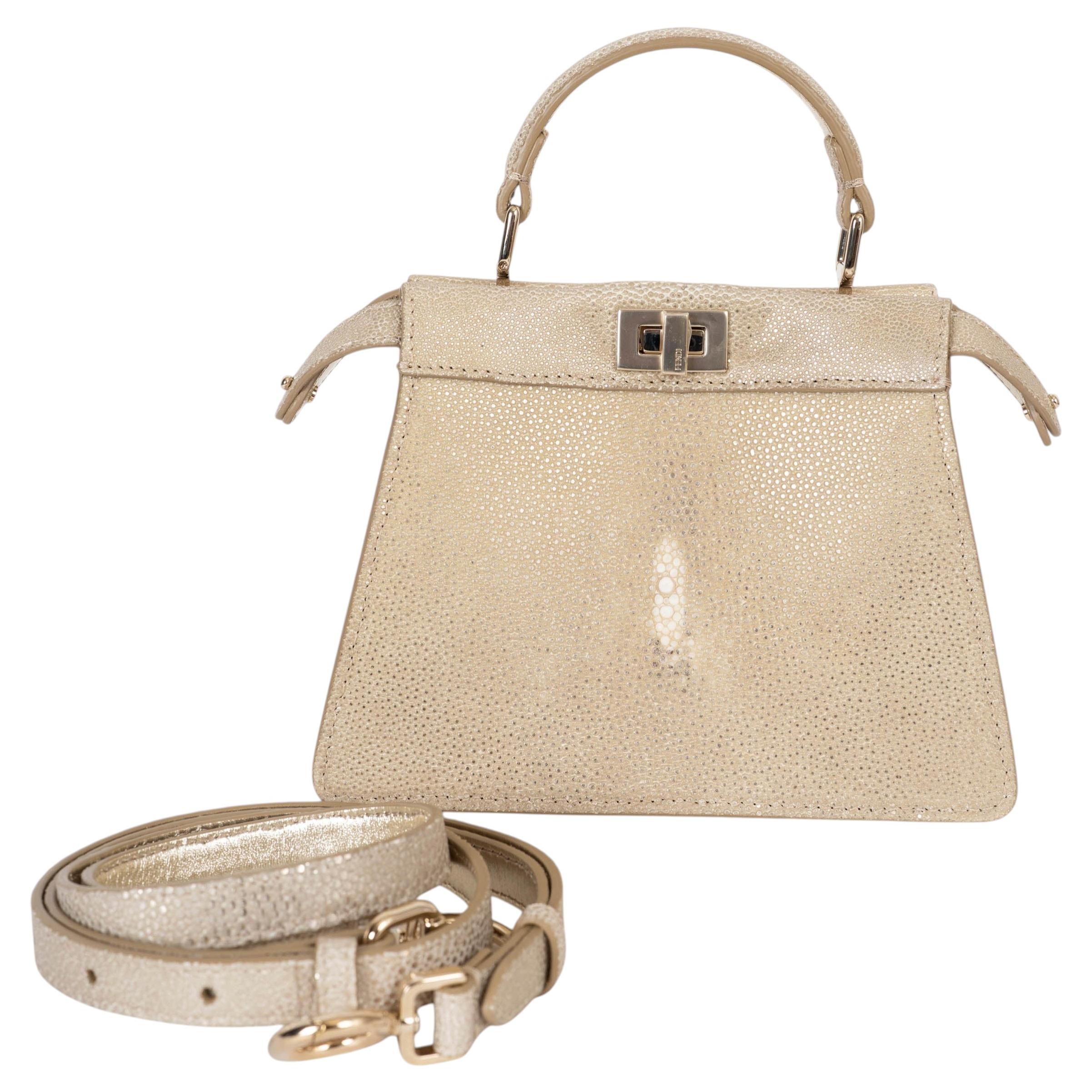 Fendi champagne galuchat PEEKABOO ISEEU PETITE Sac