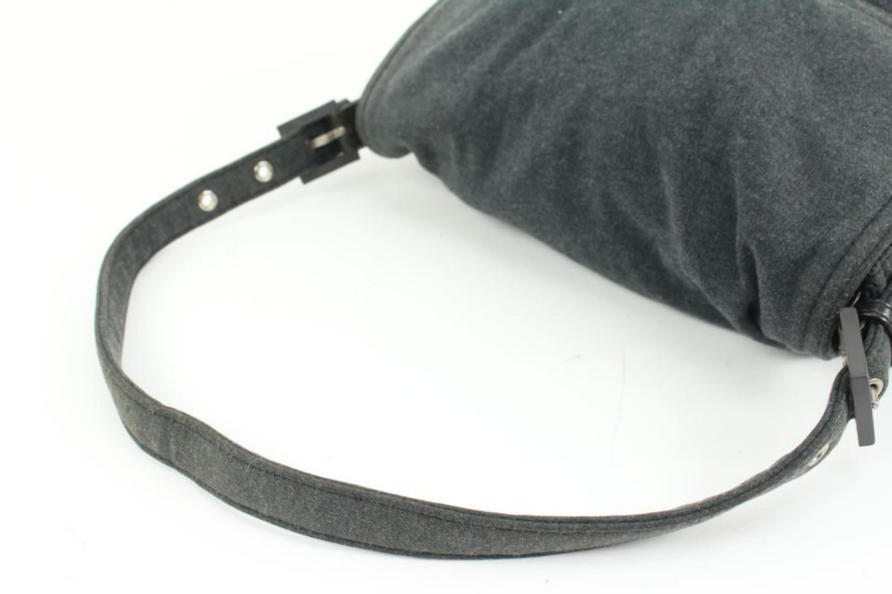 Fendi Charcoal Grey Jersey Mama Baguette Shoulder Flap 32f413s For Sale 1