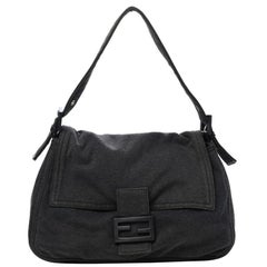 Fendi Maglia Grigio Antracite Mama Baguette con tracolla 32f413s