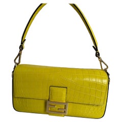 Fendi Chartreuse Exotic Baguette Gold Hardware