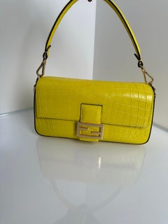 Fendi Chartreuse Exotic Baguette Gold Hardware