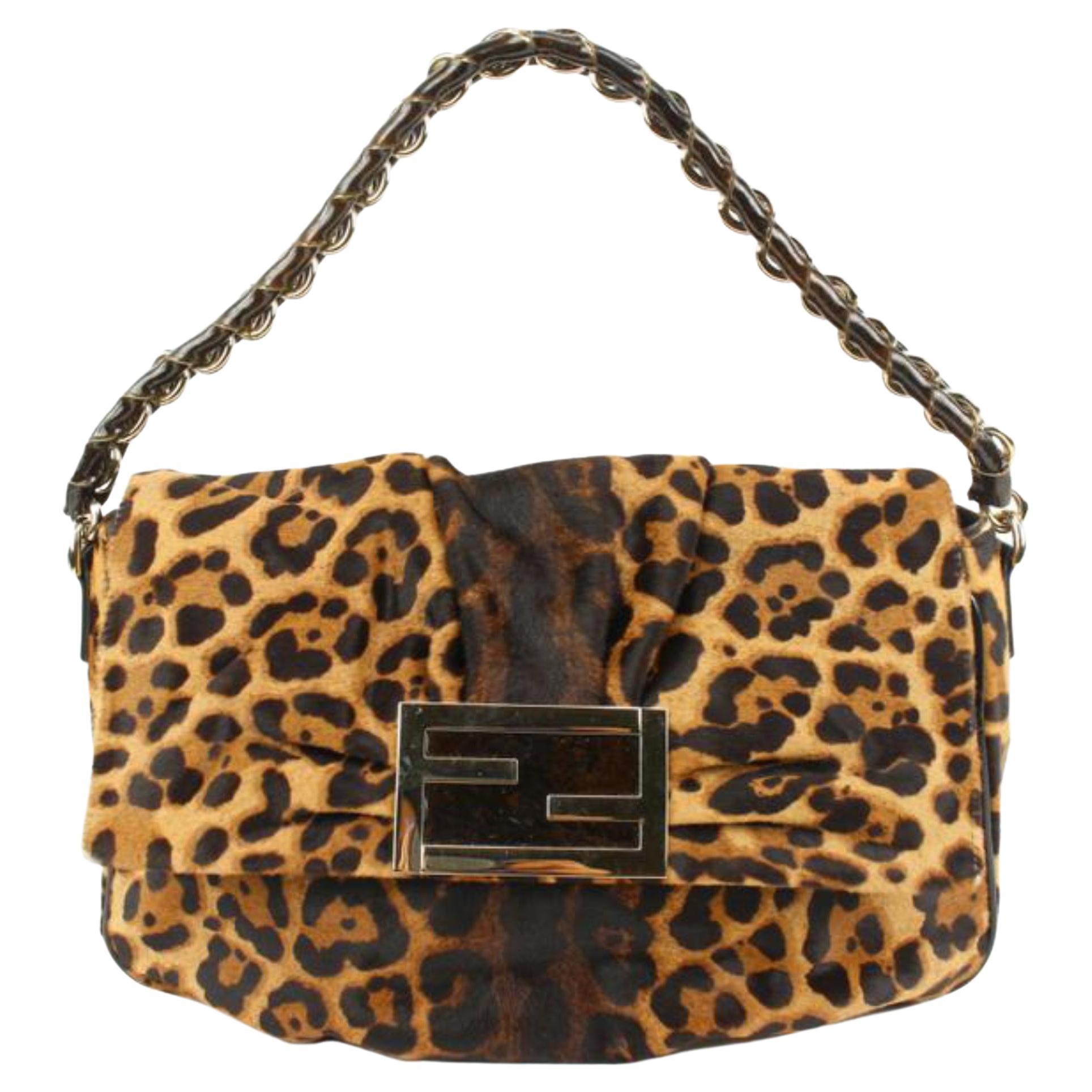 Fendi Cheetah Leopard Pony Hair Mia Flap Mama Forever s331f53 For Sale at  1stDibs