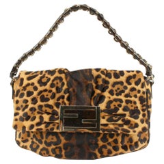 Fendi Cheetah Leopard Pony Hair Mia Flap Mama Forever s331f53