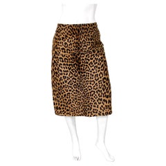 Fendi Cheetah Print Pony Hair Vintage Midi Skirt