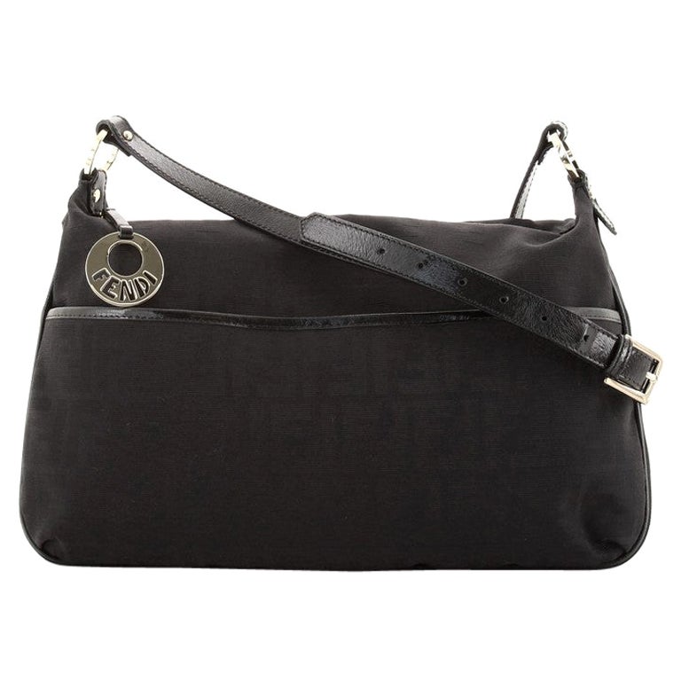 Fendi logo canvas cross body small hand bag 1980s at 1stDibs