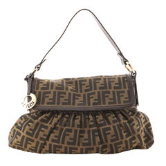 Fendi Chef Flap Bag Zucca Canvas Small