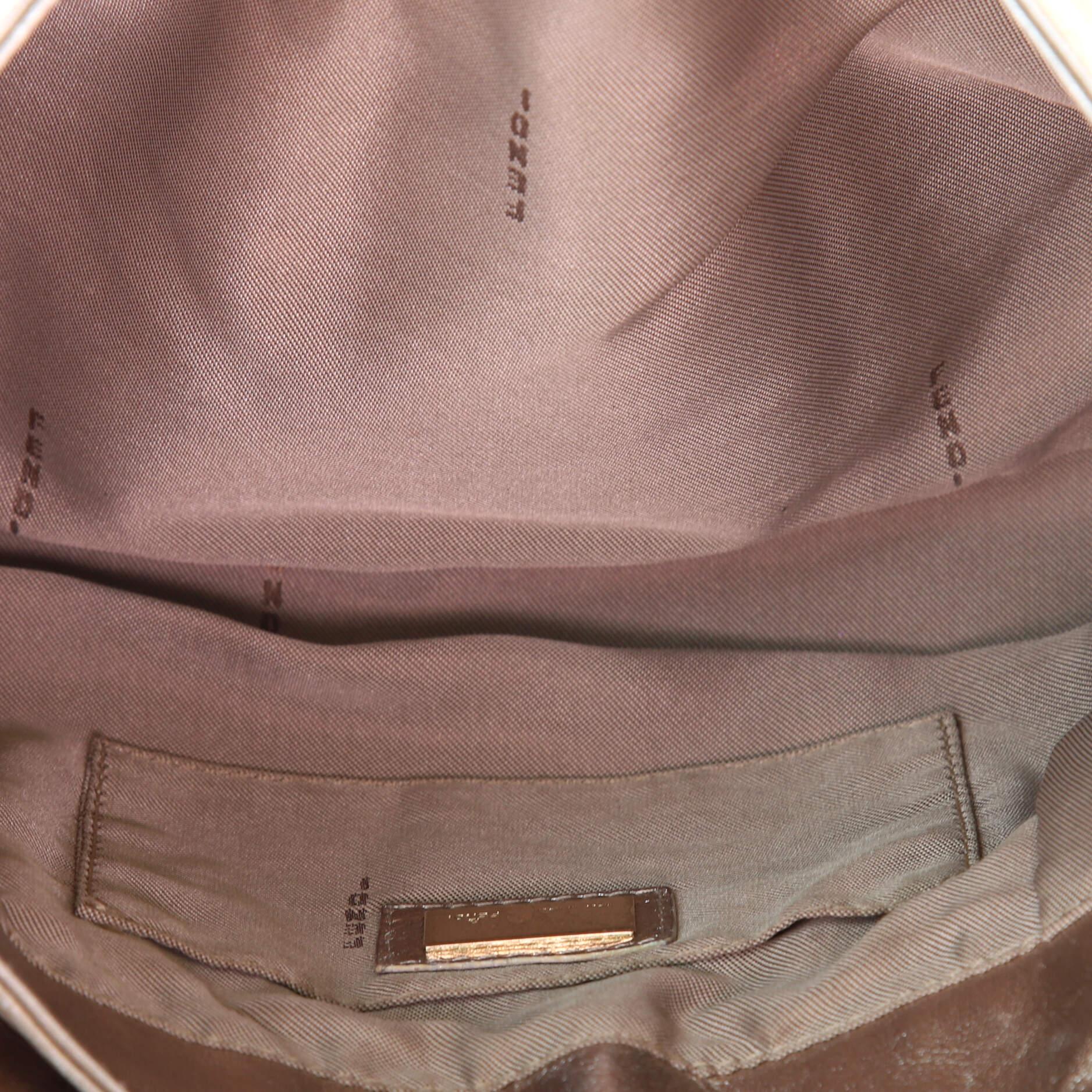 Women's or Men's Fendi Chef Flap Bag Zucca Embossed Leather Medium