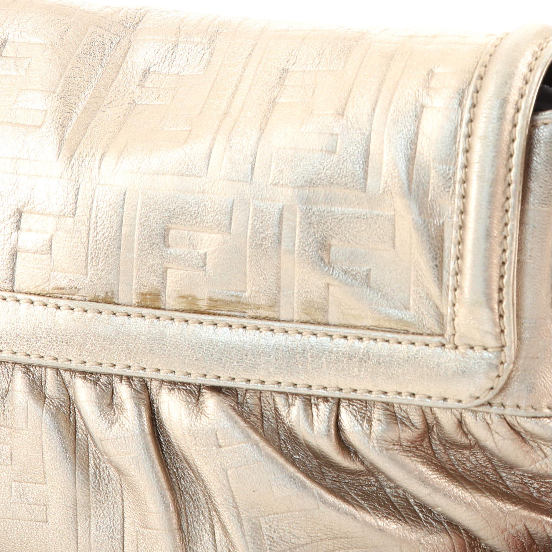 Fendi Chef Flap Bag Zucca Embossed Leather Medium 1