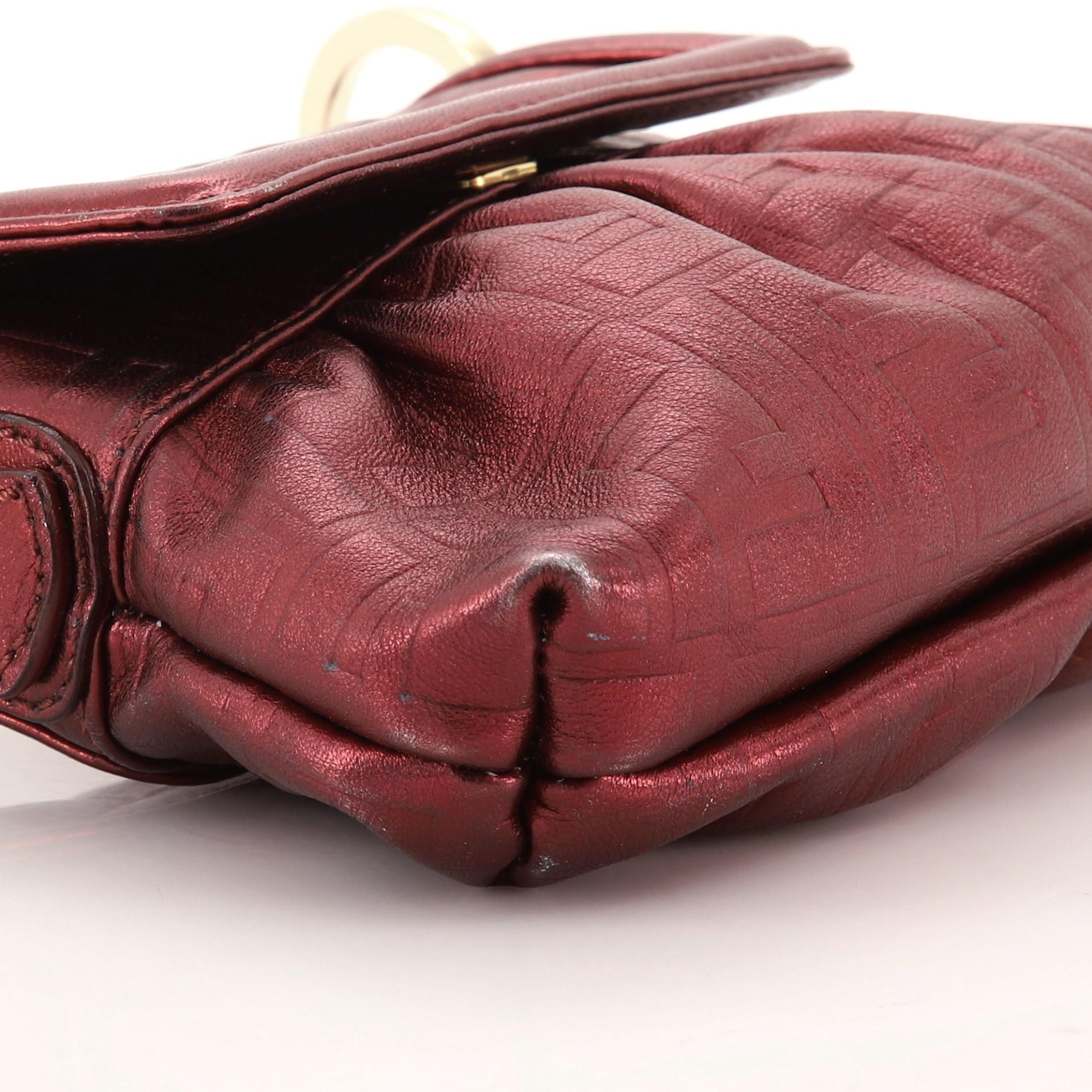 Women's or Men's Fendi Chef Flap Bag Zucca Embossed Leather Mini