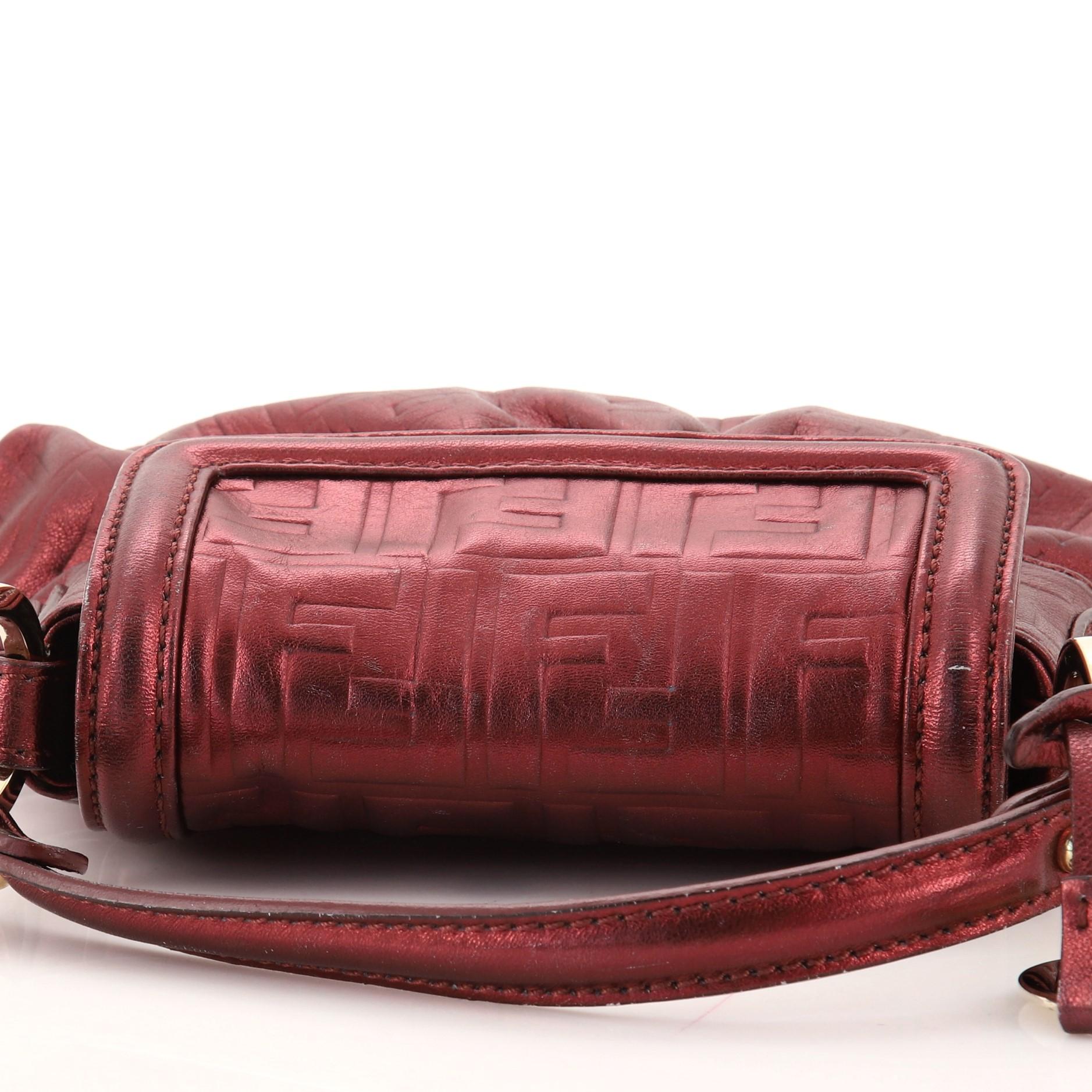 Fendi Chef Flap Bag Zucca Embossed Leather Mini 1