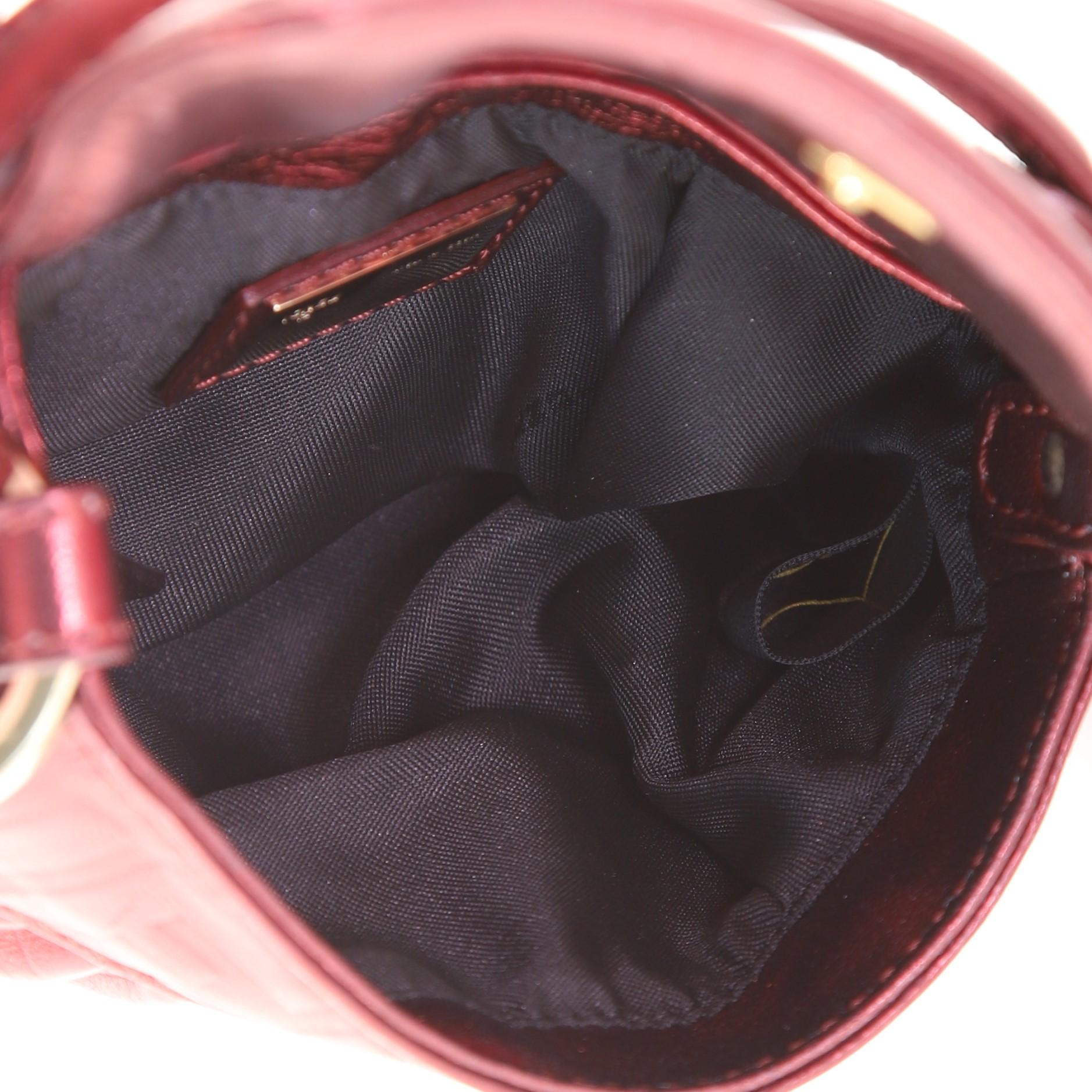 Fendi Chef Flap Bag Zucca Embossed Leather Mini 3