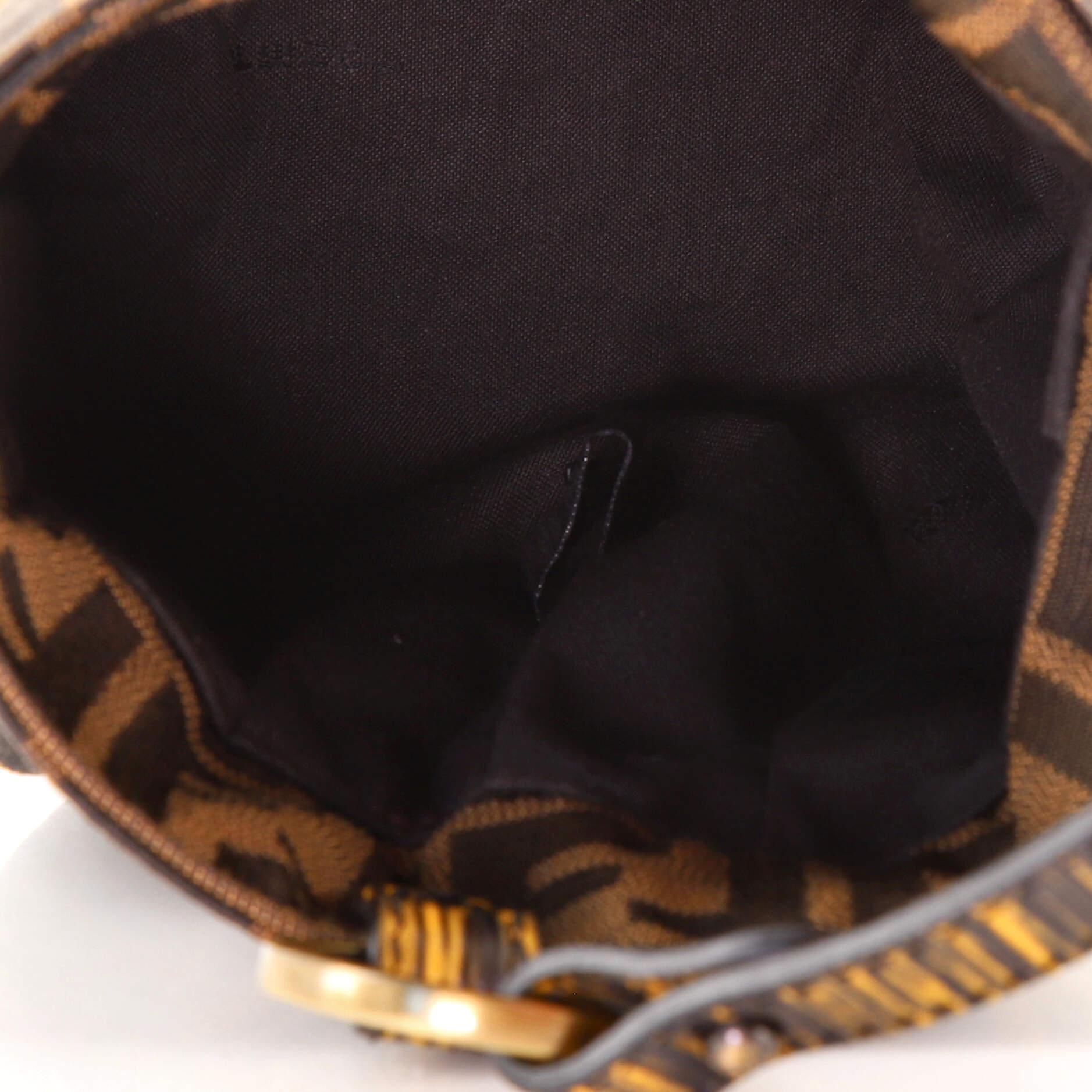 Black Fendi Chef Handle Bag Zucca Canvas Mini