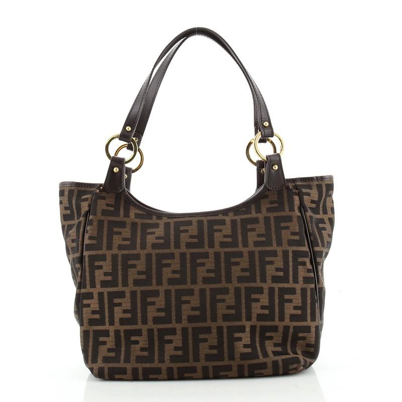 Black Fendi Chef Tote Zucca Canvas Small