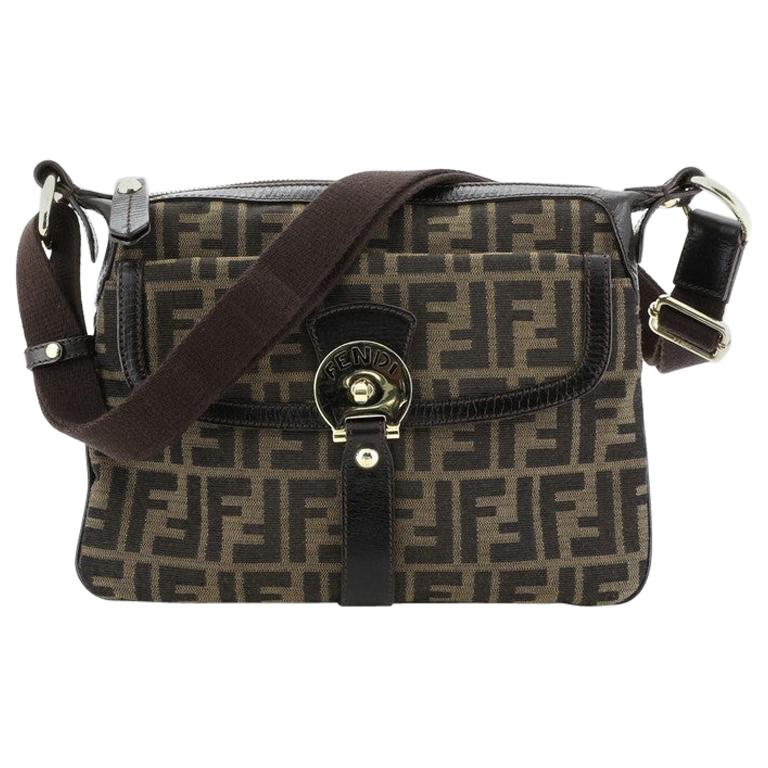 Fendi Chef Zip Crossbody Bag Zucca Canvas