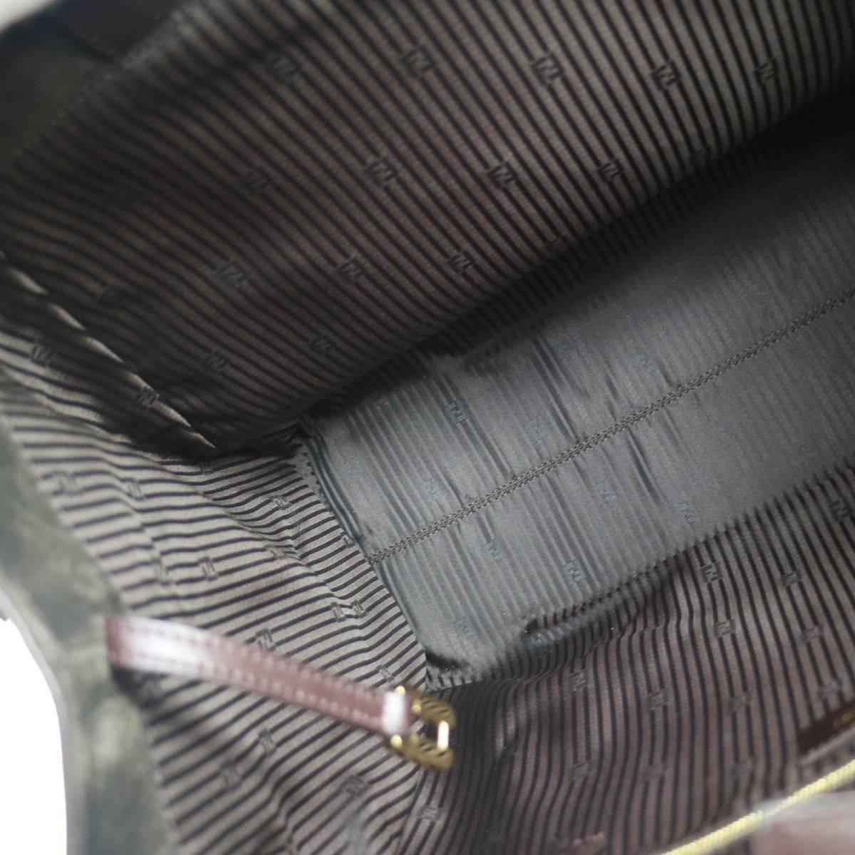 Fendi Chocolate Leather Large Carryall Travel Weekender Top Handle Tote Bag 2