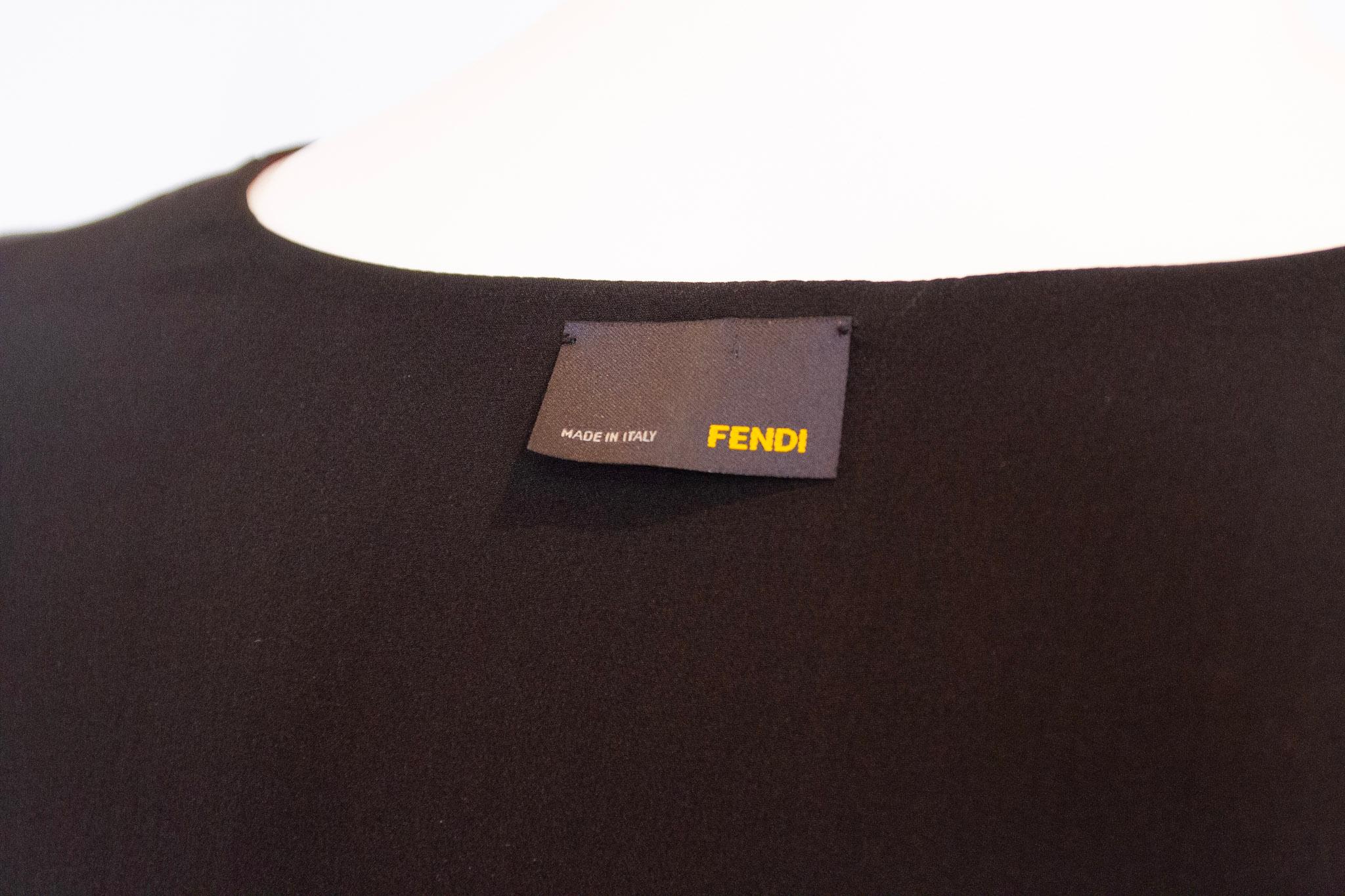 Fendi, Circa 2000, Two-Layer Silk, 3/4 Dolman Sleeve Colorblock Dress For Sale 4