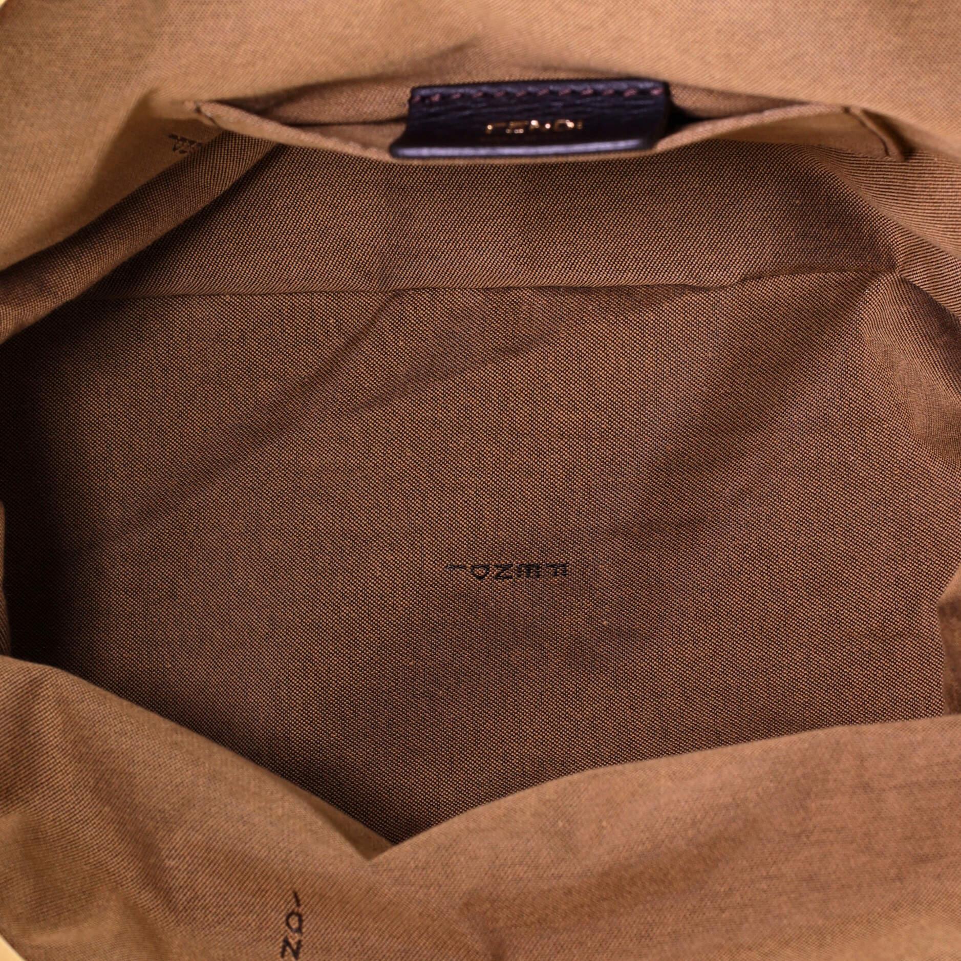 Brown Fendi Clasp-Fastening Clutch Bag Crochet