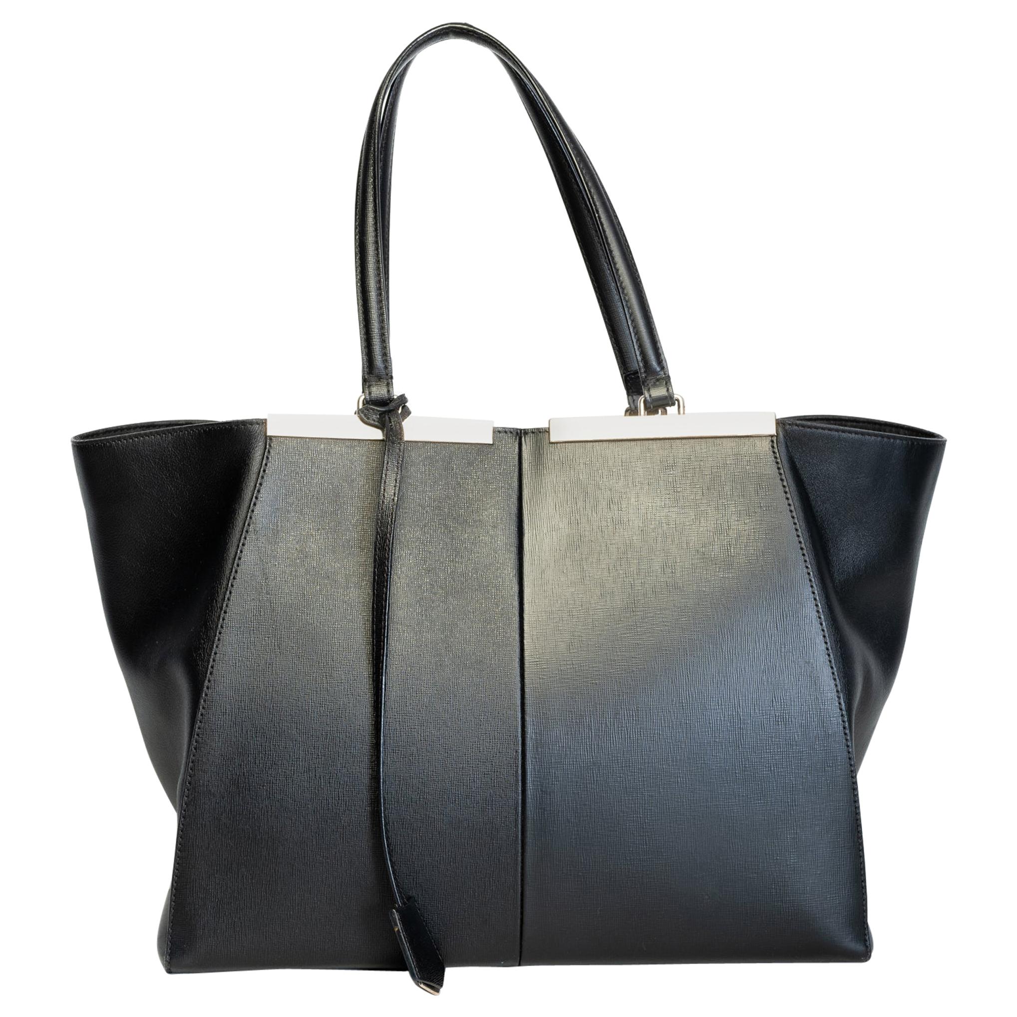 Fendi Classic Black 3Jours Leather Tote Bag