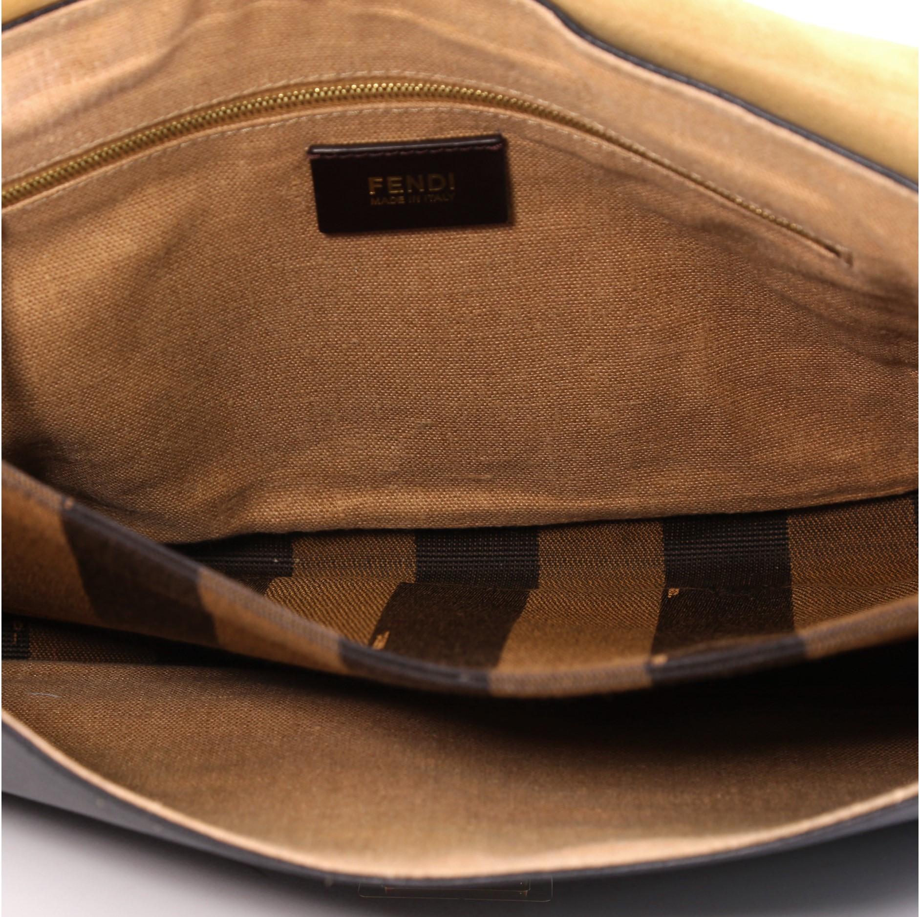 Fendi Claudia Shoulder Bag Pequin Embossed Leather Large 2