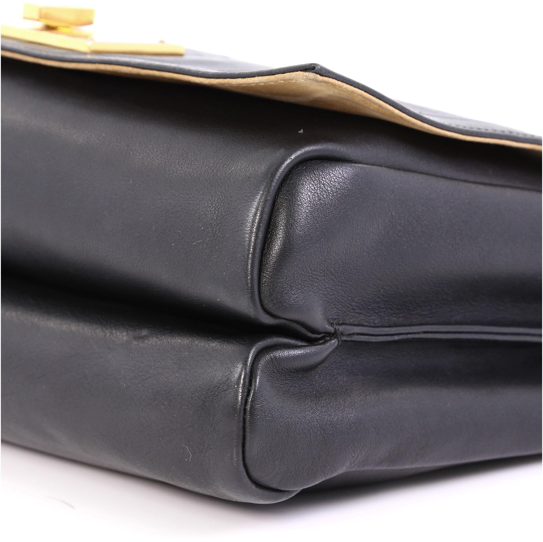 Fendi Claudia Shoulder Bag Pequin Embossed Leather Large In Good Condition In NY, NY