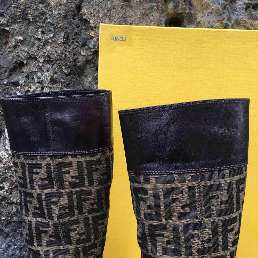Fendi Cloth Boots in Brown 1