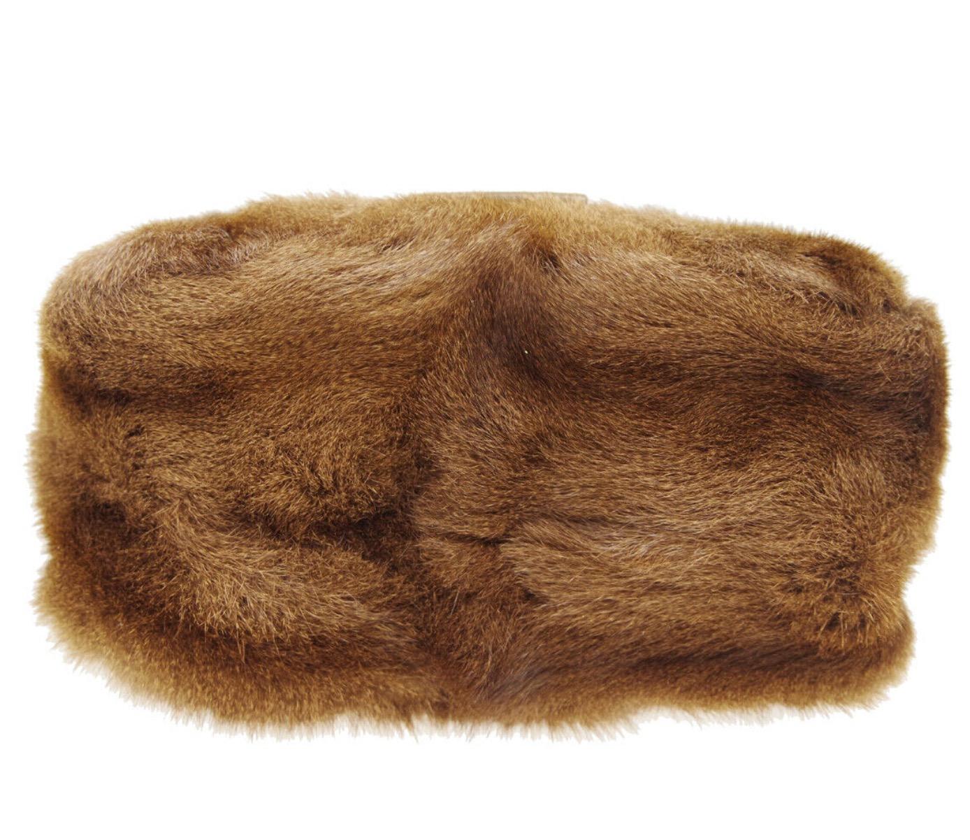 Fendi Cognac Braun Pelz Exotisches Leder Gold Medium Abend Umhängetasche mit Klappe Damen im Angebot