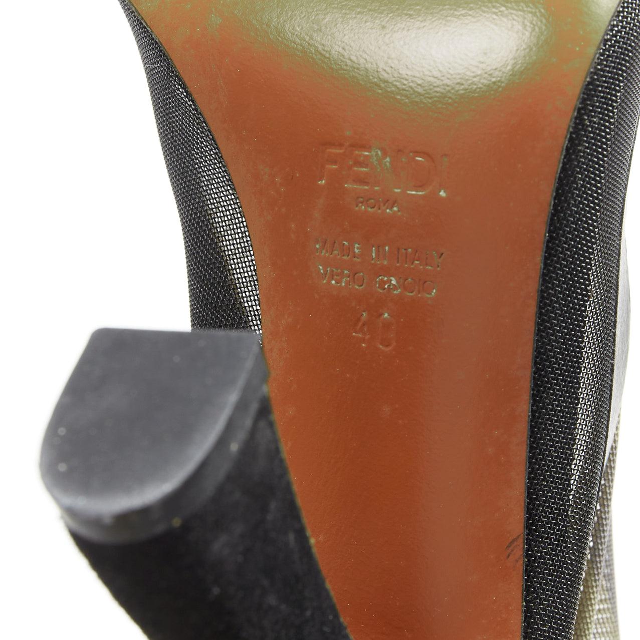 FENDI Colibri brown FF monogram sheer mesh sock boots EU40 Nicki Minaj im Angebot 5