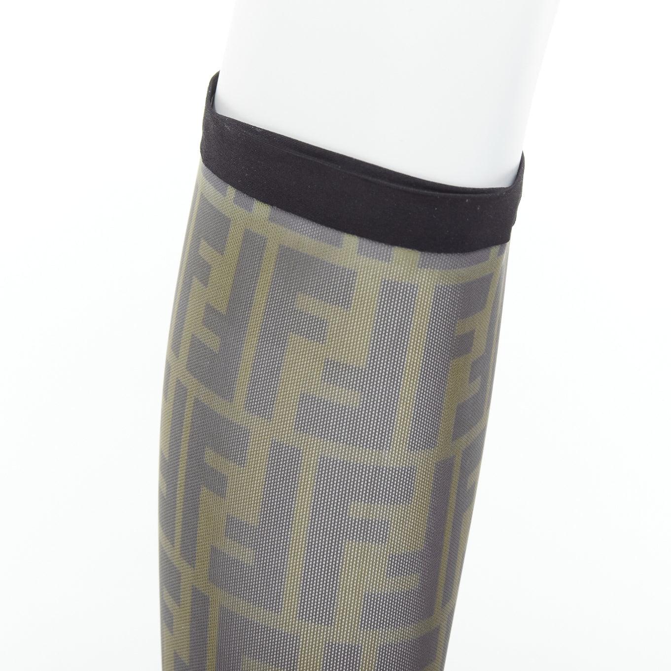 FENDI Colibri brown FF monogram sheer mesh sock boots EU40 Nicki Minaj im Angebot 4