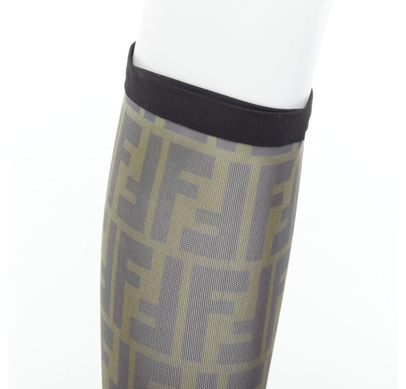 FENDI Colibri brown FF monogram sheer mesh sock boots EU40 Nicki Minaj 5