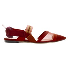 FENDI Chaussures de sport à mailles transparentes en tissu mélangé rouge Colibri EU36,5