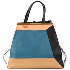 Fendi Color Block 2Jours Handbag Leather and PVC Large