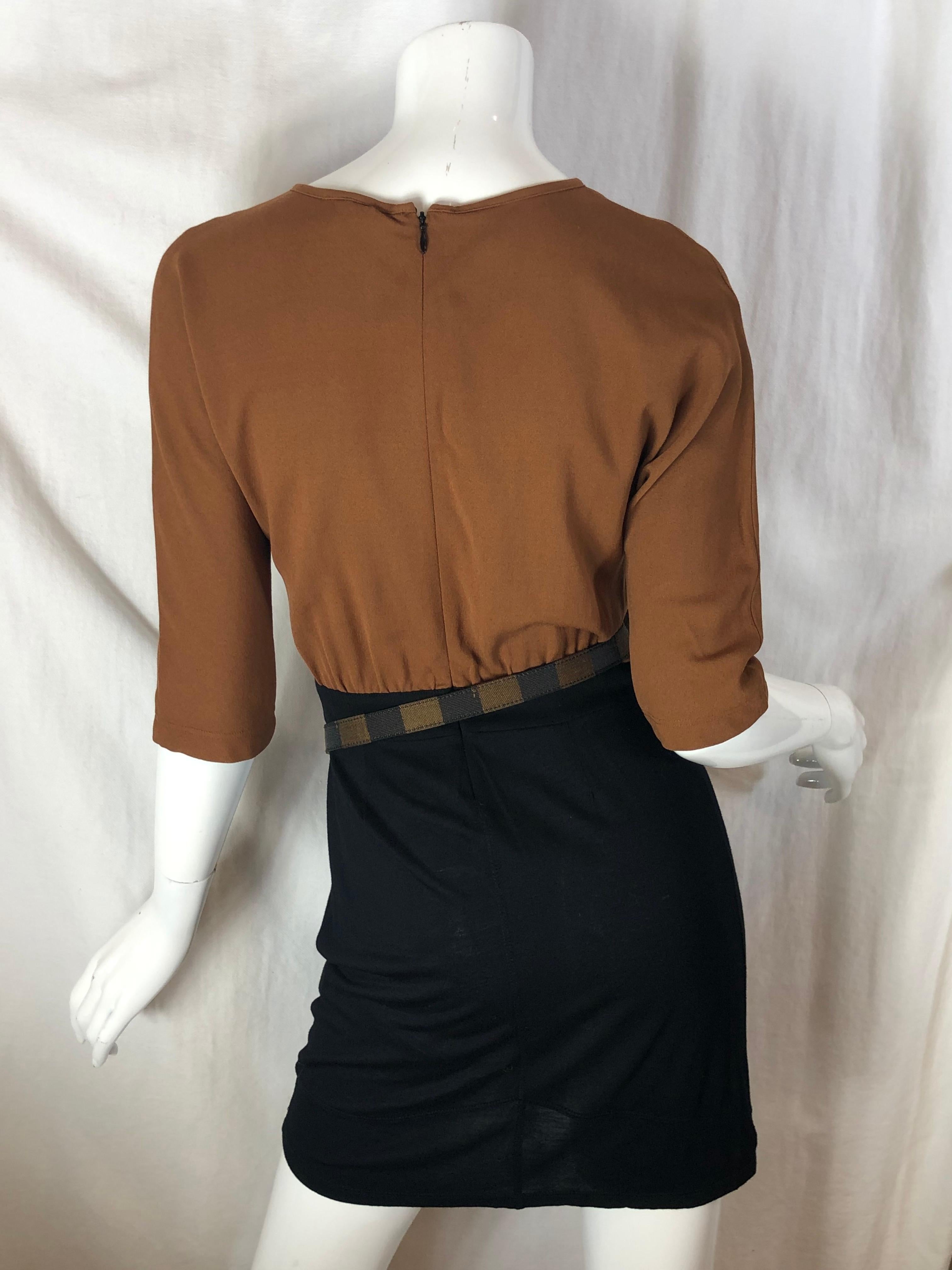 Fendi Color-block Dress w/ Belt 1