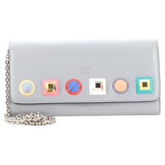 Fendi Continental Wallet on Chain Studded Leather