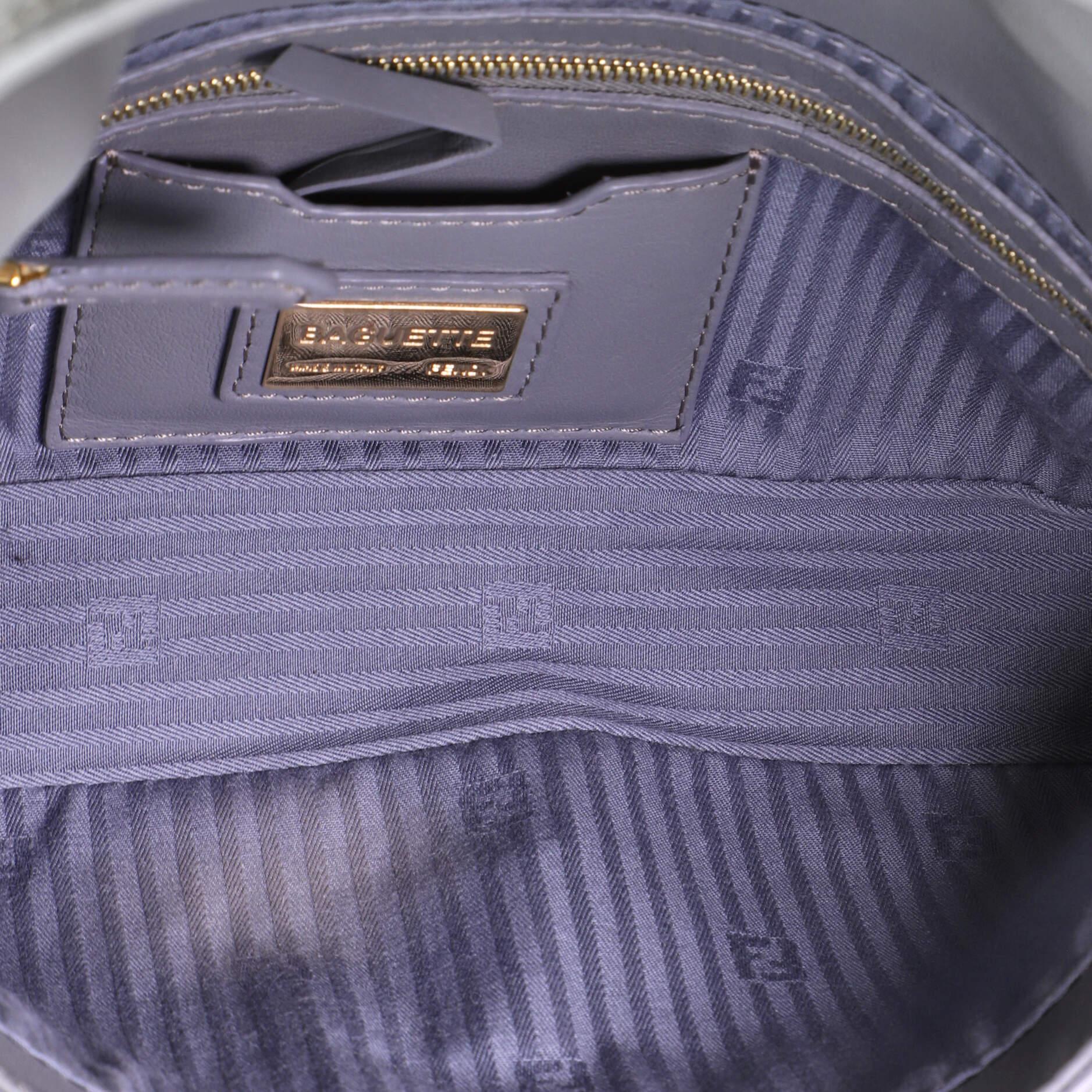 Gray Fendi Convertible Baguette Crossbody Leather Medium