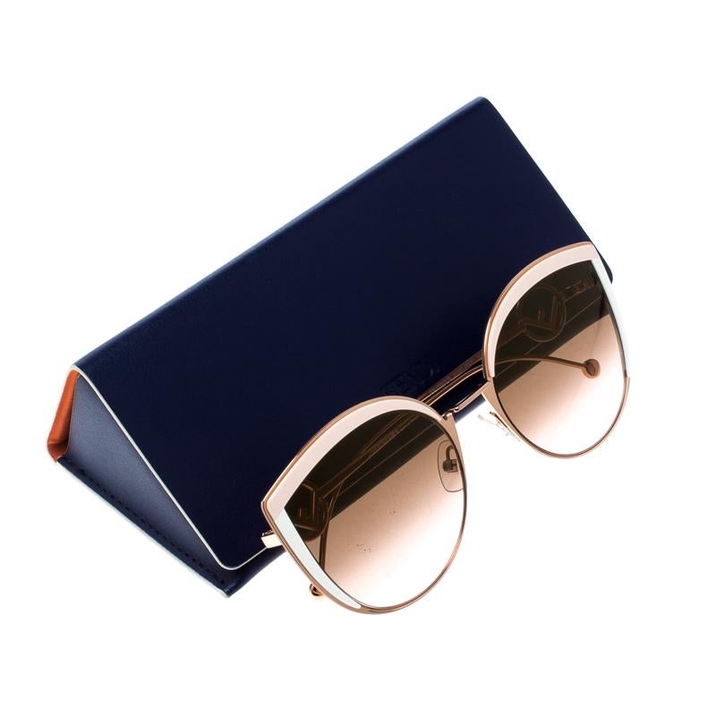 Fendi Copper/ Brown Pink Gradient FF0290/S Oversize Cat Eye Sunglasses 2