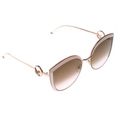Fendi Copper/ Brown Pink Gradient FF0290/S Oversize Cat Eye Sunglasses
