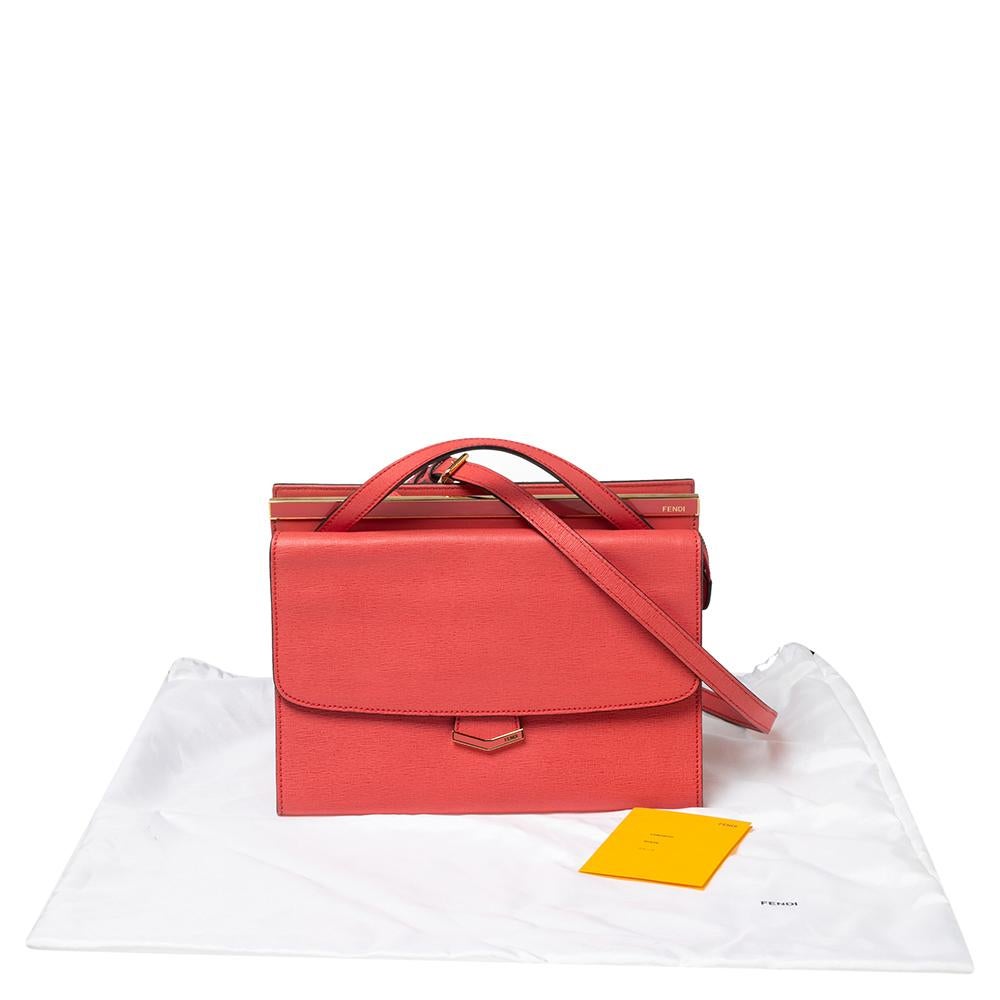 Fendi Coral Leather Small Demi Jour Shoulder Bag 8