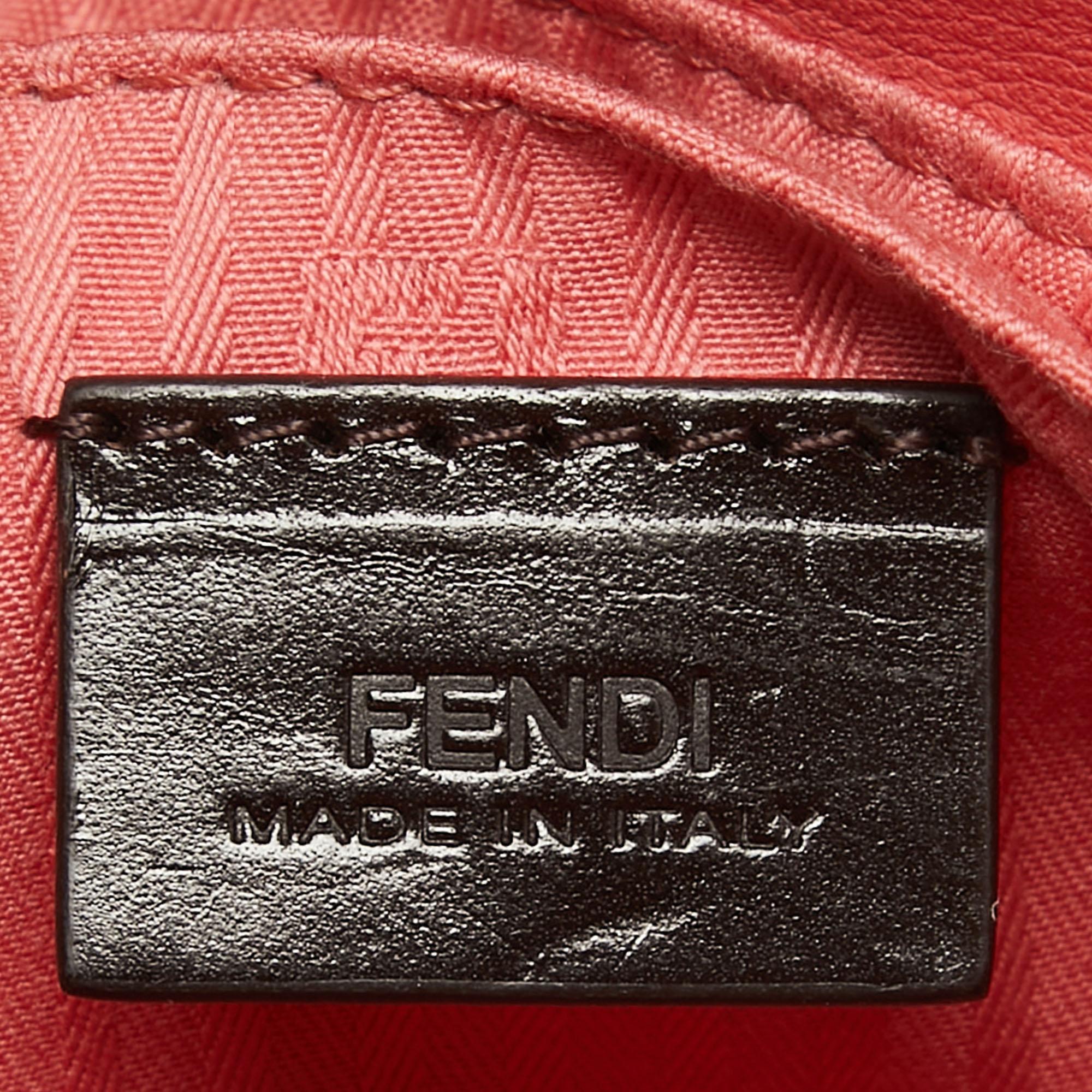 Fendi Coral Pink Leather Fendista Chain Bag 7