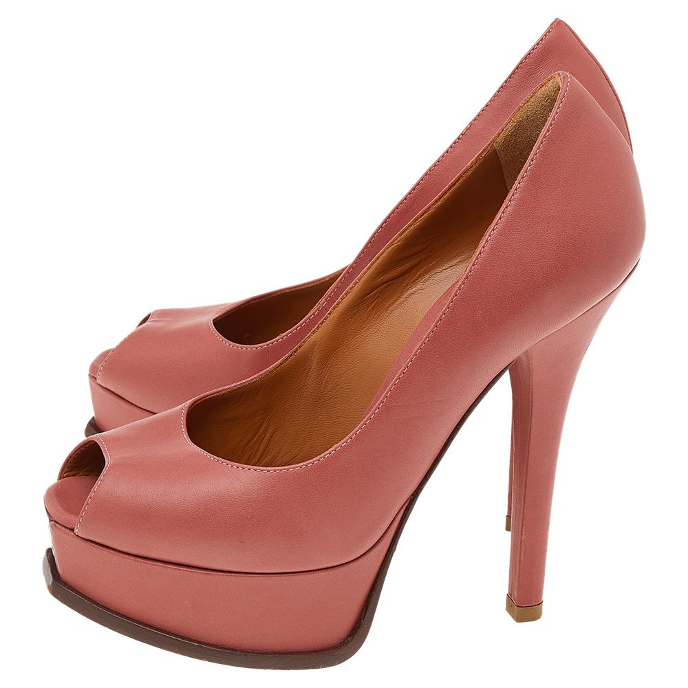 coral peep toe shoes